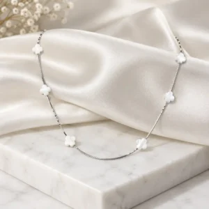 گردنبند نقره طرح ونکلیف عیار ۹۲۵ کد WS75302 | نقره سفید