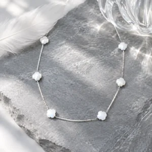 گردنبند نقره طرح ونکلیف عیار ۹۲۵ کد WS75301 | نقره سفید